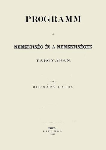 Programm a Nemzetiség és a nemzetiségek tárgyában