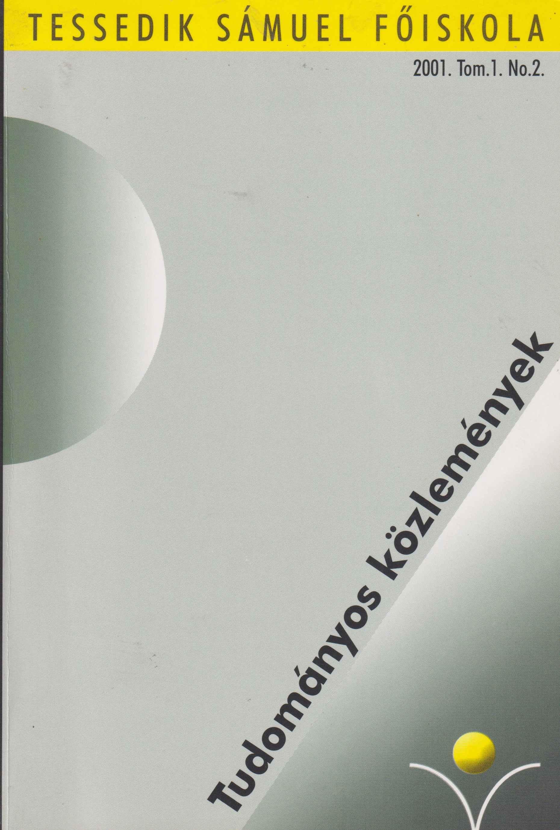 Tudományos közlemények. 2001. Tom. 1. No. 1– 2.