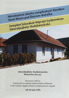 Národopisná zbierka zemplínskych slovákov : Nové mesto pod Šiatrom-Baňačka 