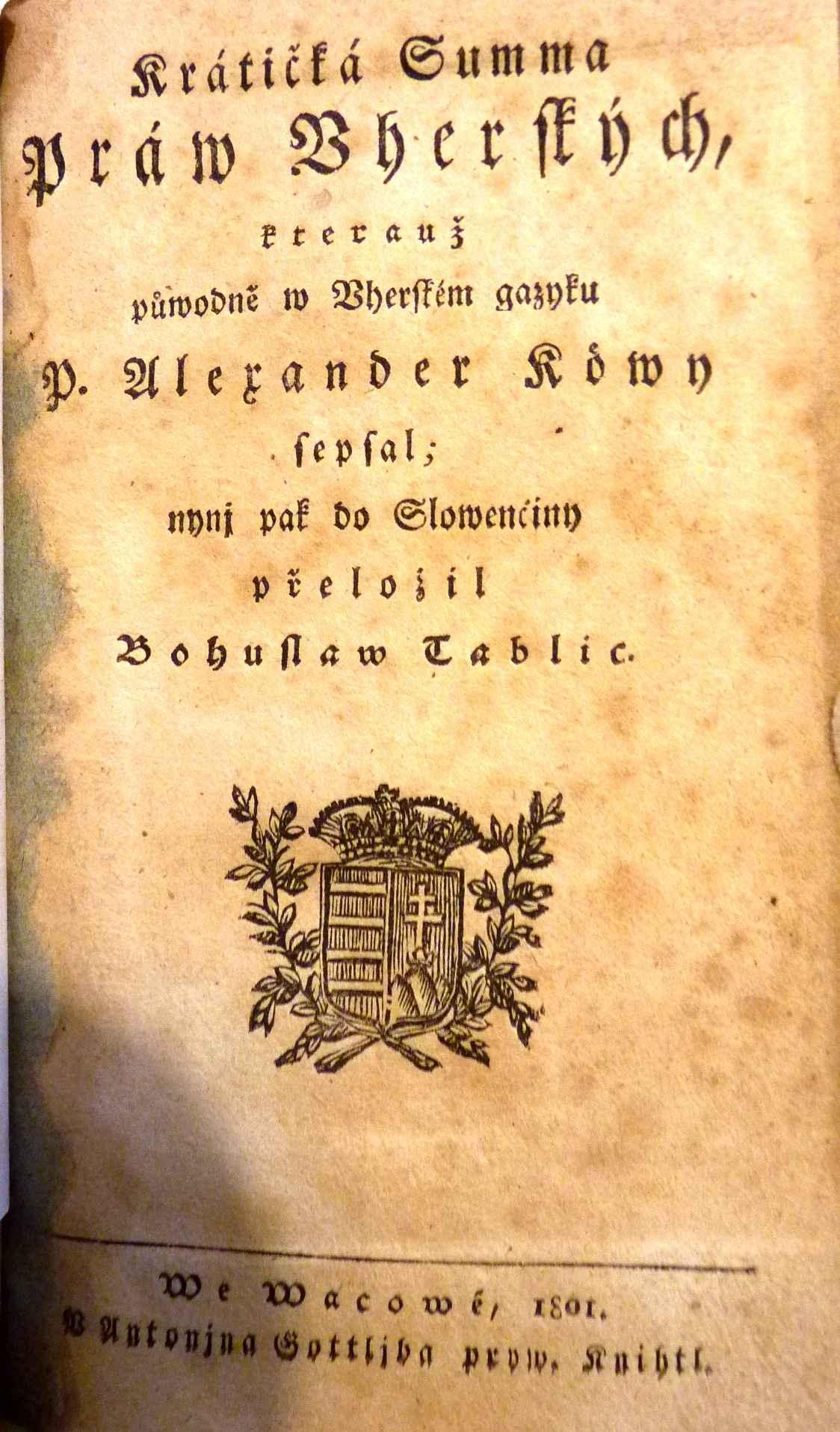 Krátičká summa práv uherských