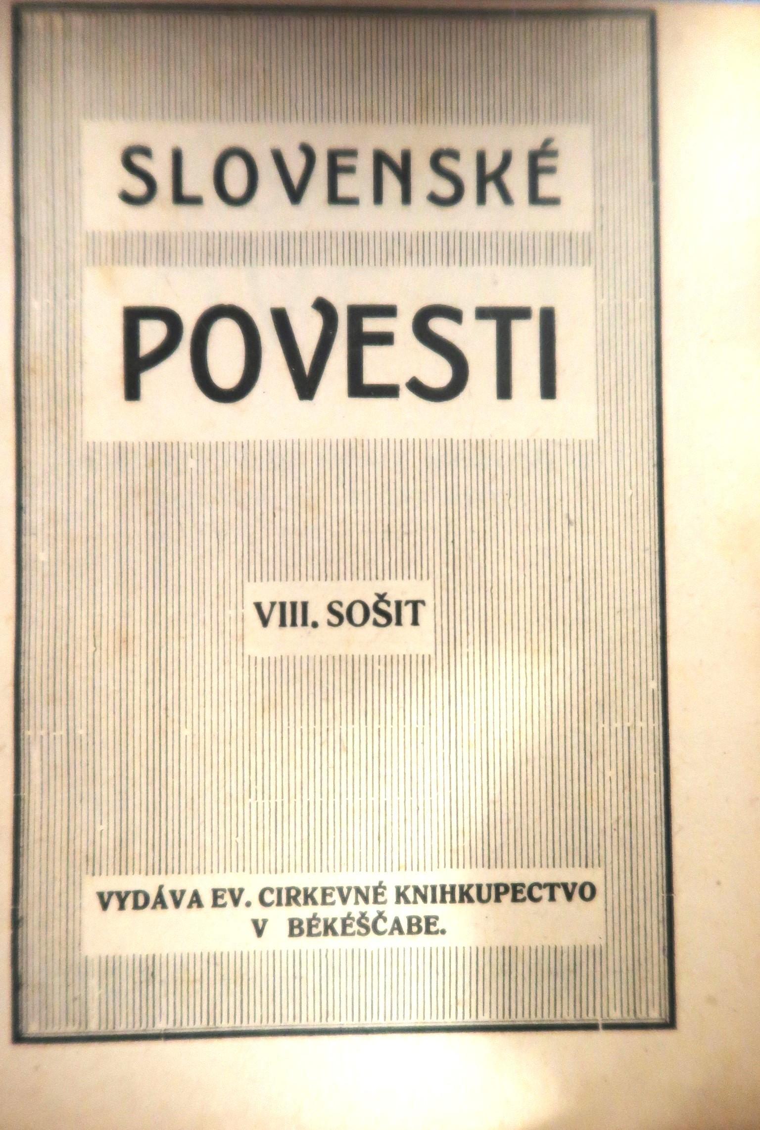 Slovenské povesti. VII. sošit