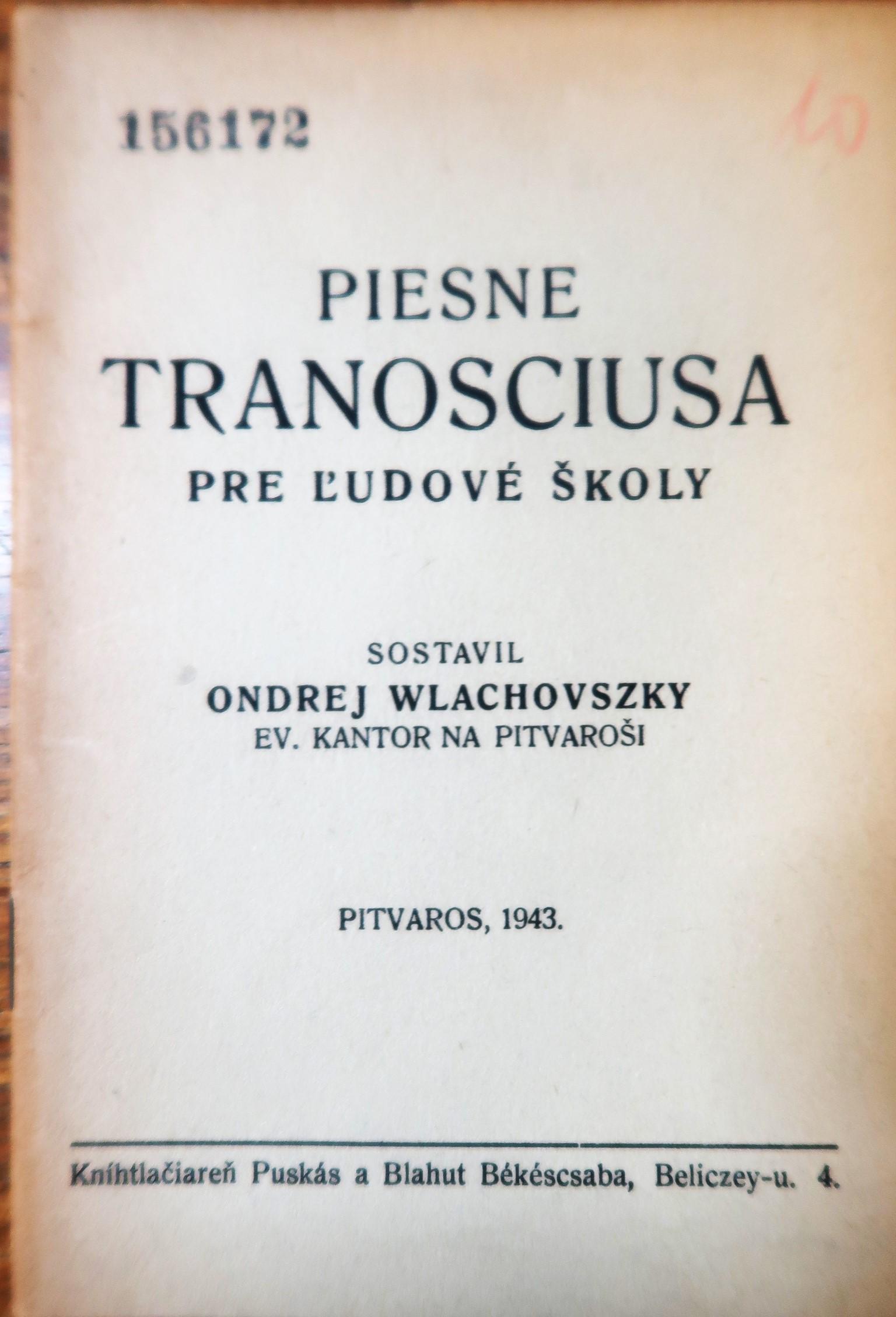 Piesne Tranosciusa pre ľudové školy