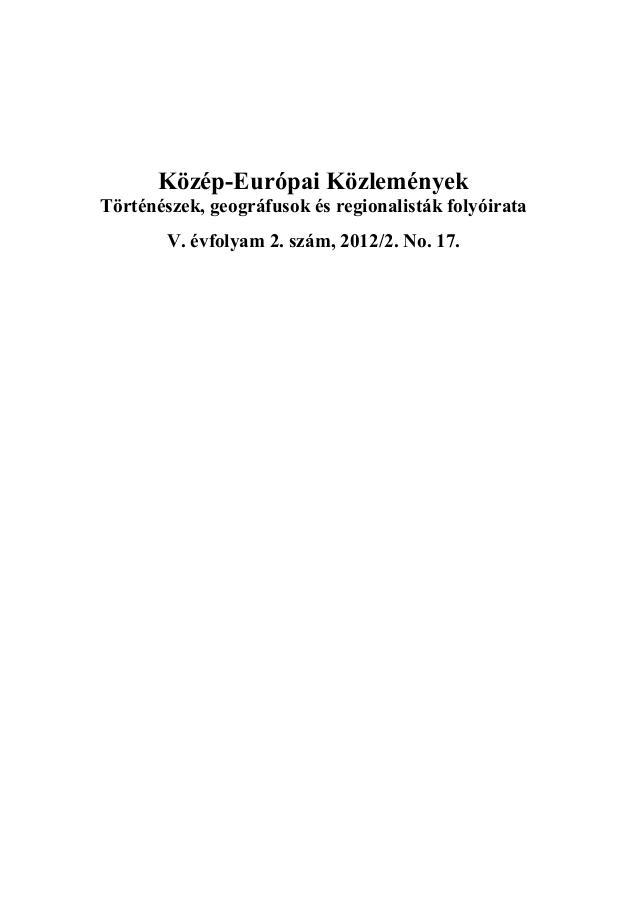 Közép-európai közlemények 