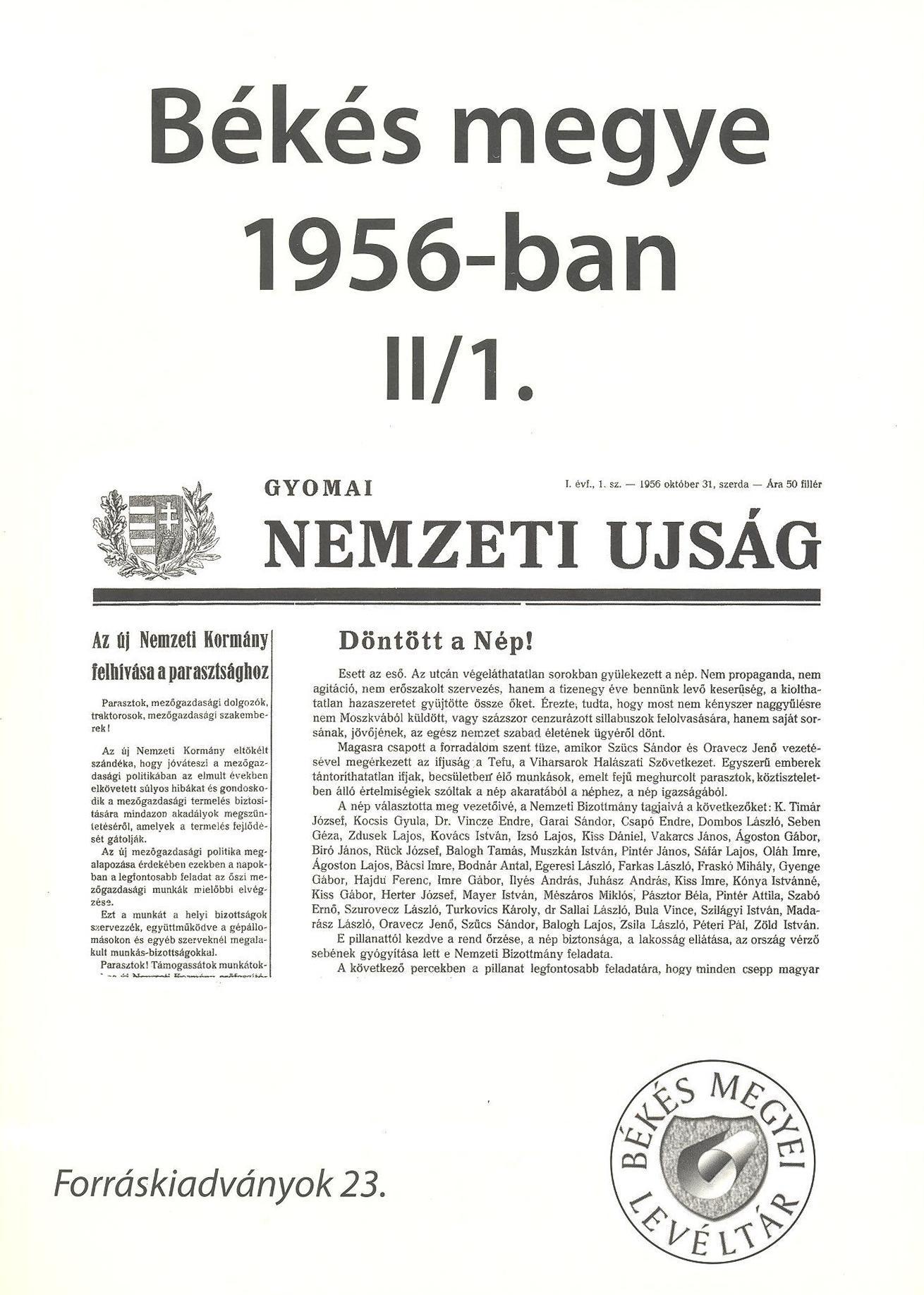 Békés megye 1956-ban 2/1.