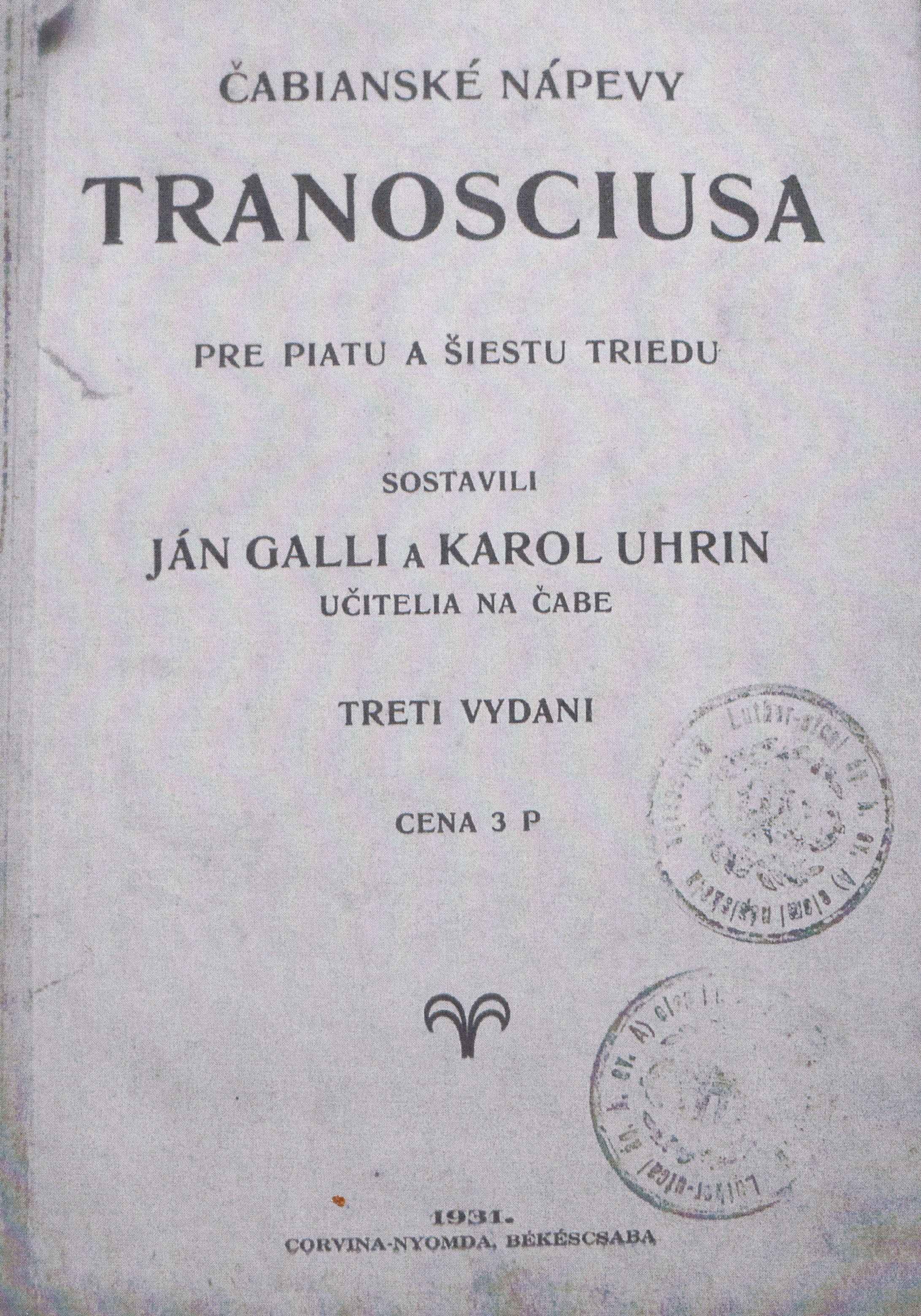 Čabianské nápevy Tranosciusa pre 5. a 6. triedu