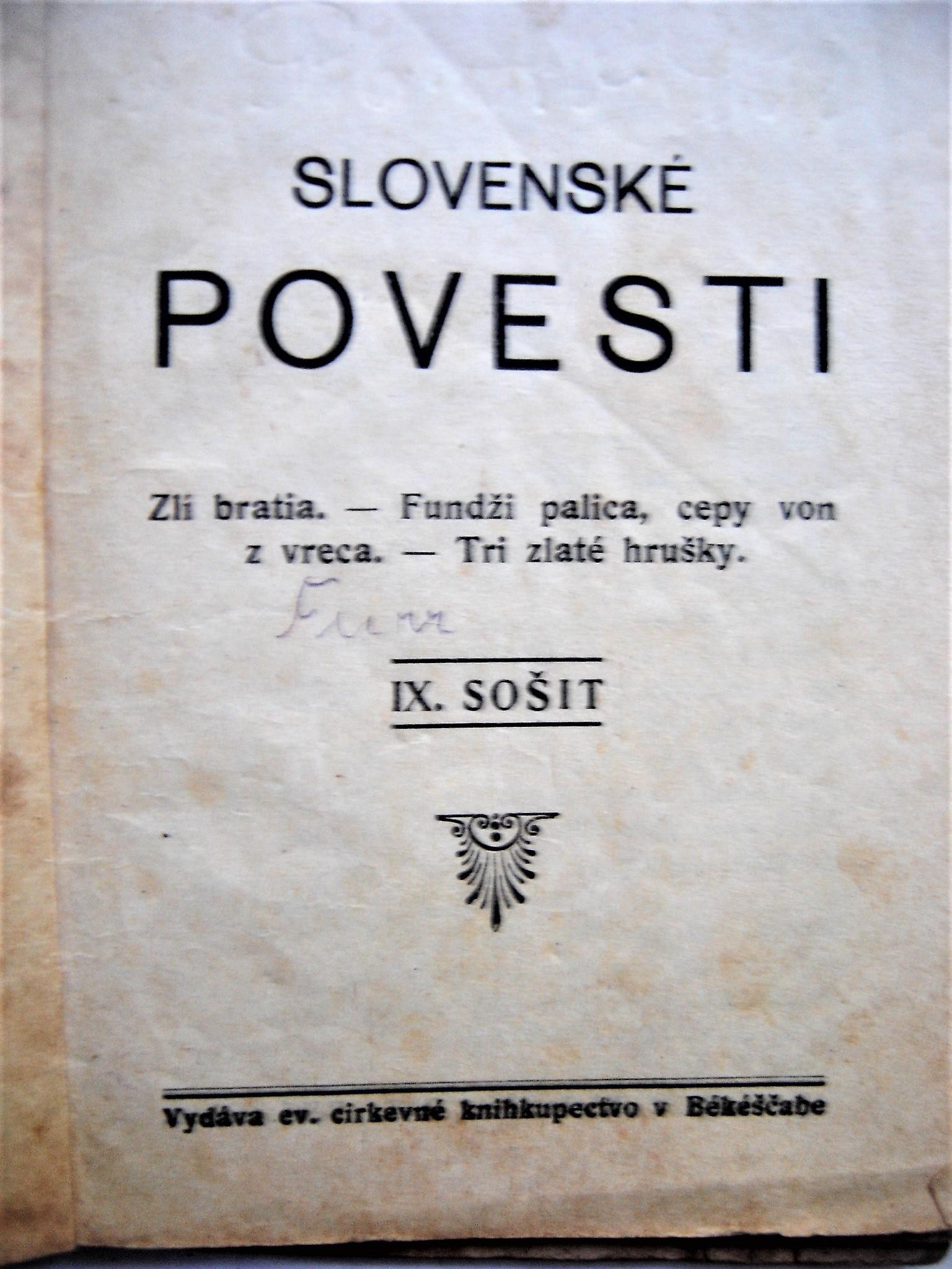 Slovenské povesti. IX. zošit