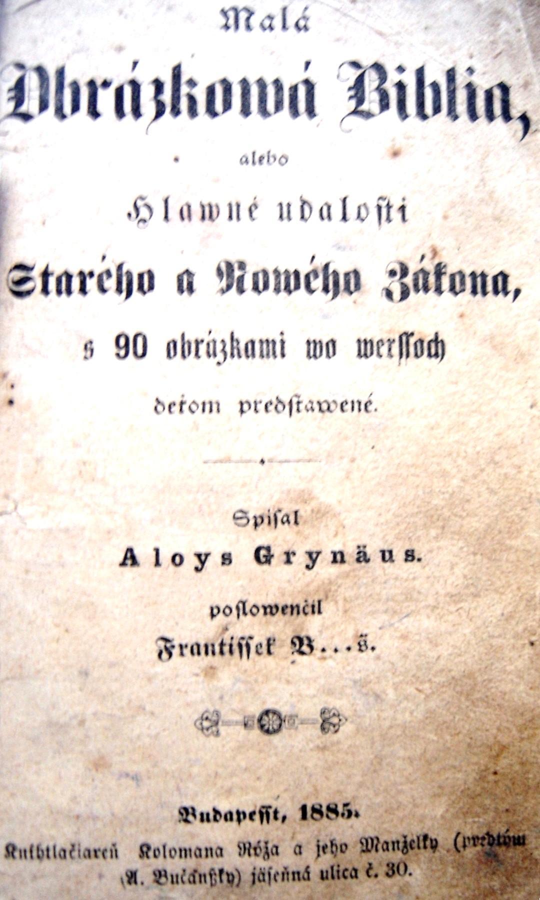 Malá Obrázková Biblia, alebo hlavné udalosti Starého a Nowého Zákona s 90 obrázkami vo verssoch deťom predstawené