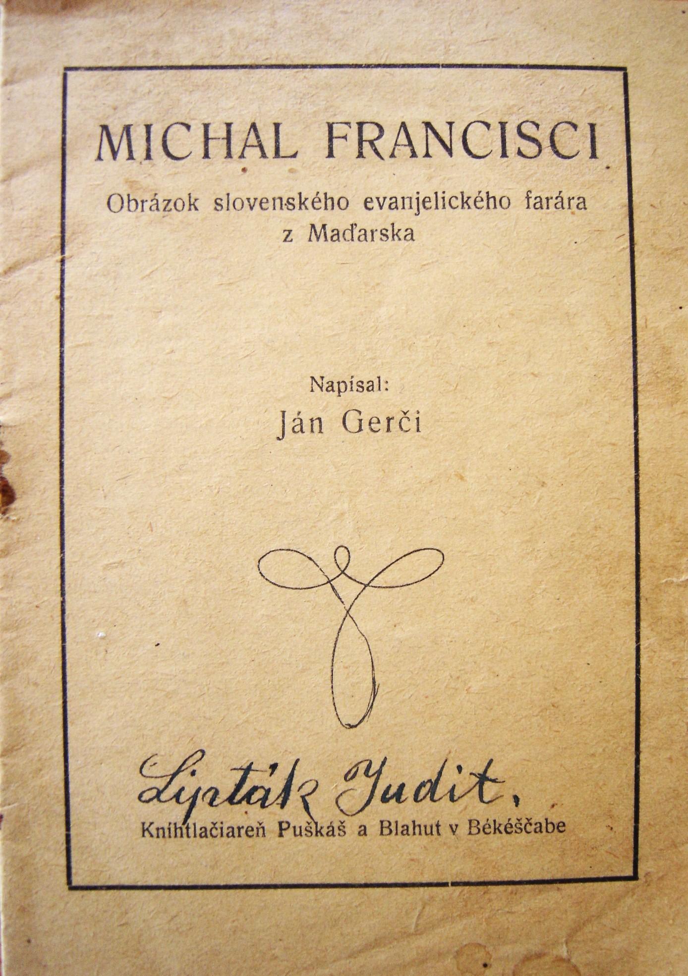 Michal Francisci. Obrázok slovenského evanjelického farára z Maďarska