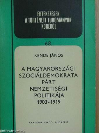 Szociáldemokrata Párt nemzetiségi politikája. 1903–1919