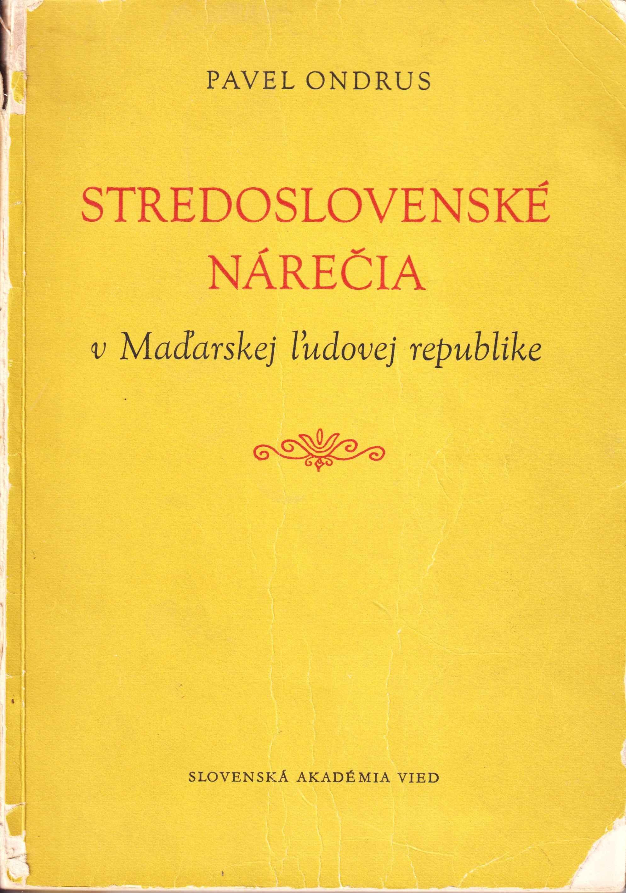 Stredoslovenské nárečia v Maďarskej ľudovej republike