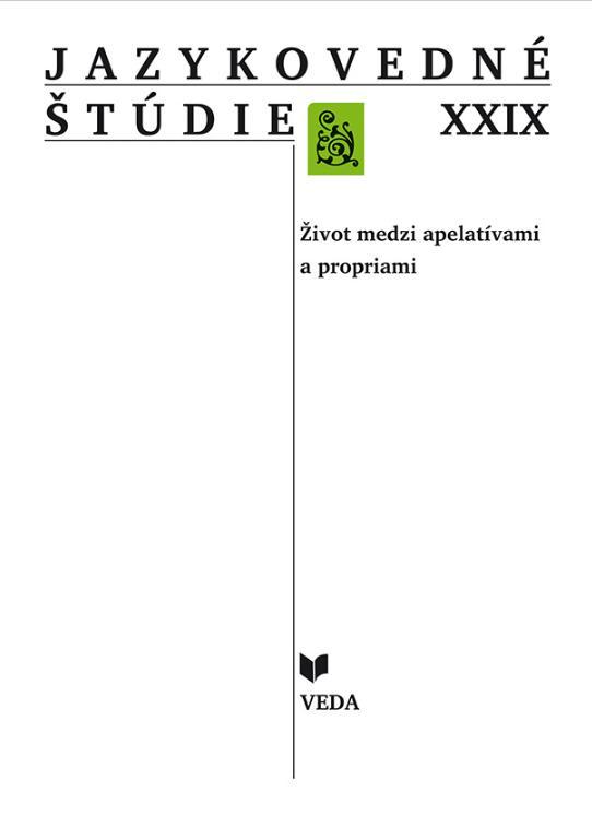 Život medzi apelatívami a propriami