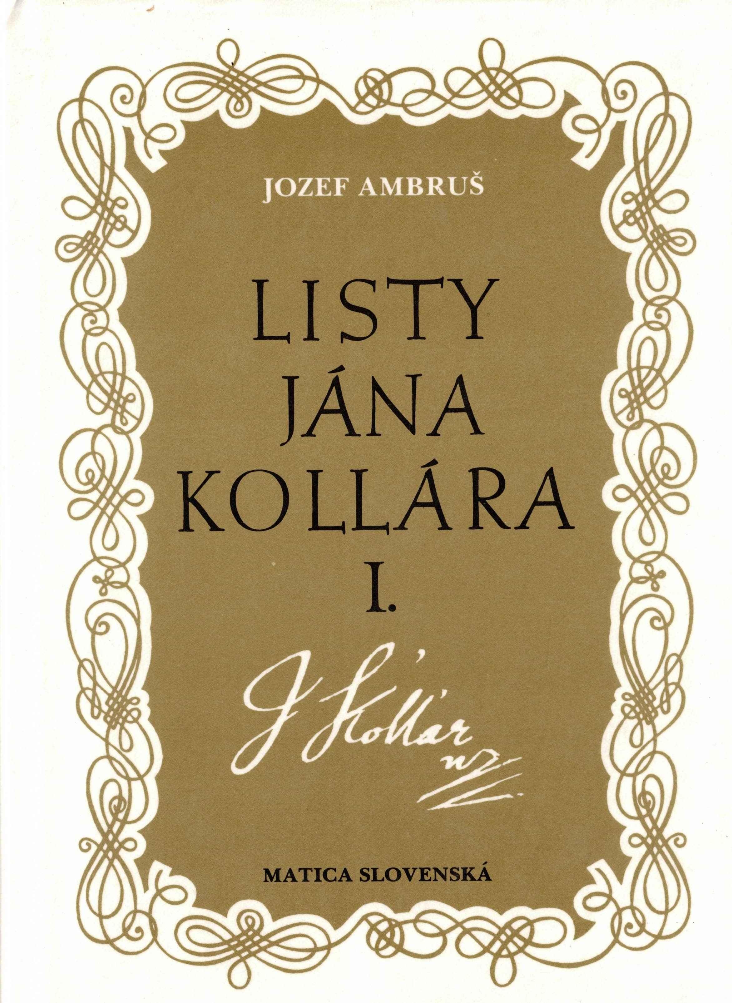 Listy Jána Kollára I. 1816 – 1839
