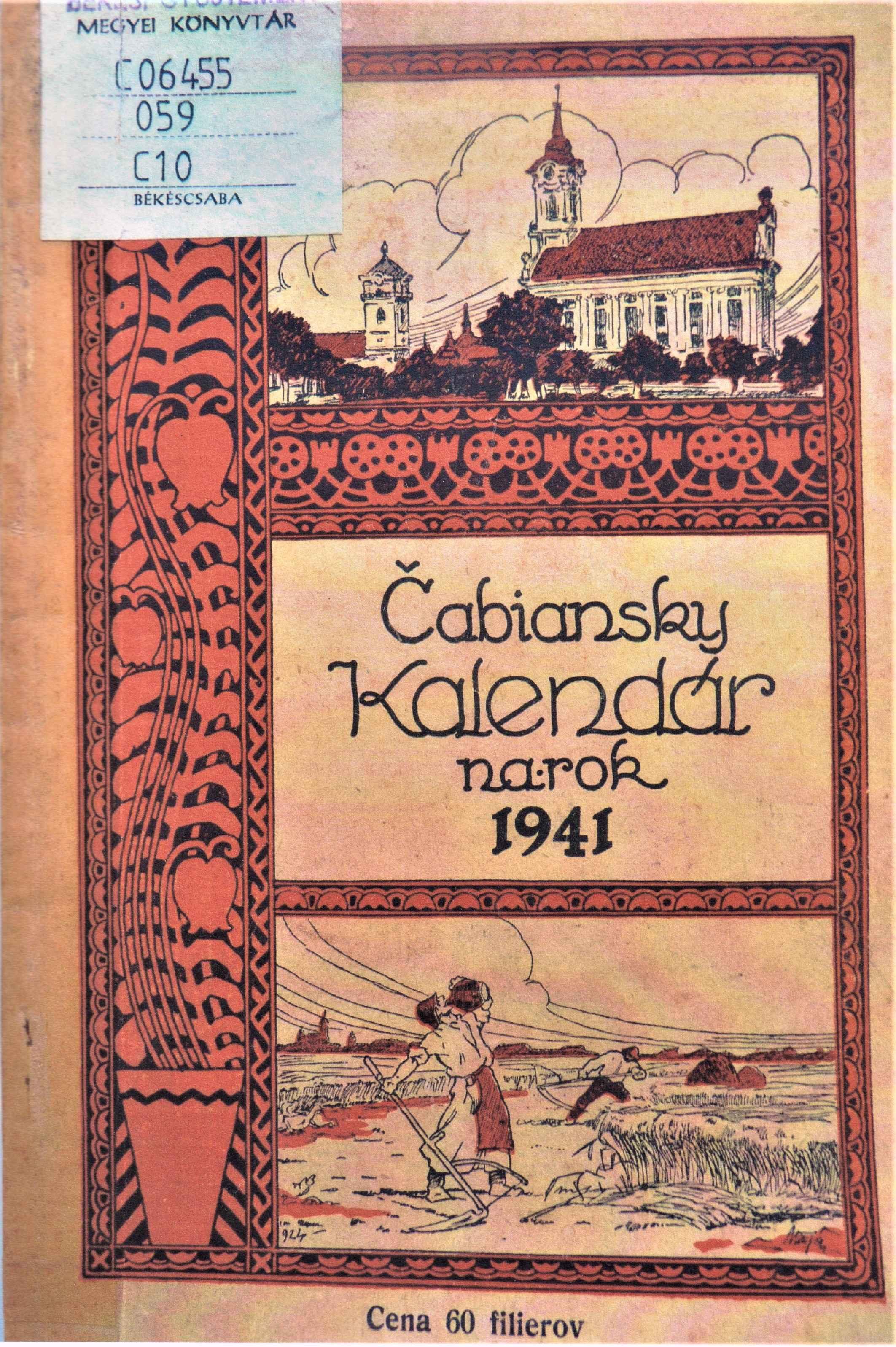 Čabiansky kalendár na obyčajný rok 1941. Ročník dvaciatydruhý
