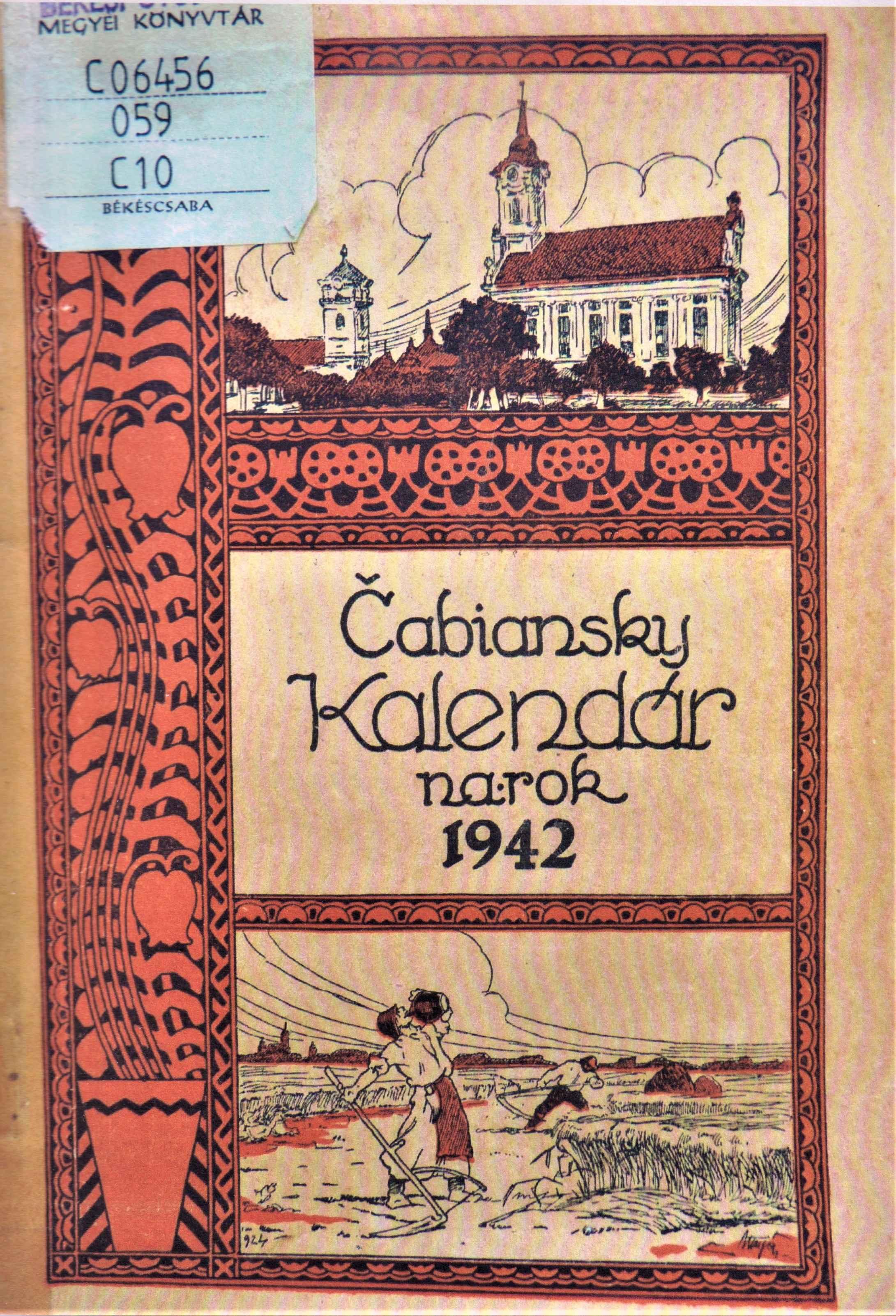 Čabiansky kalendár na obyčajný rok 1942. Ročník dvaciatytretí