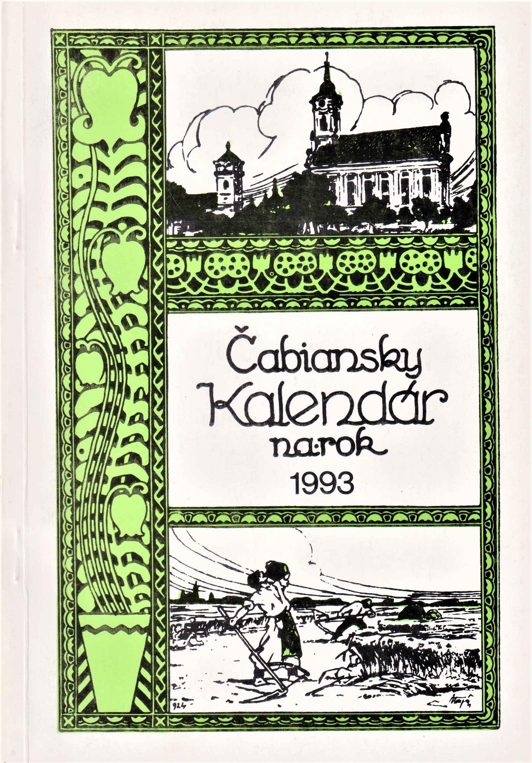 Čabiansky kalendár na rok 1994. Ročník tridsiaty druhý