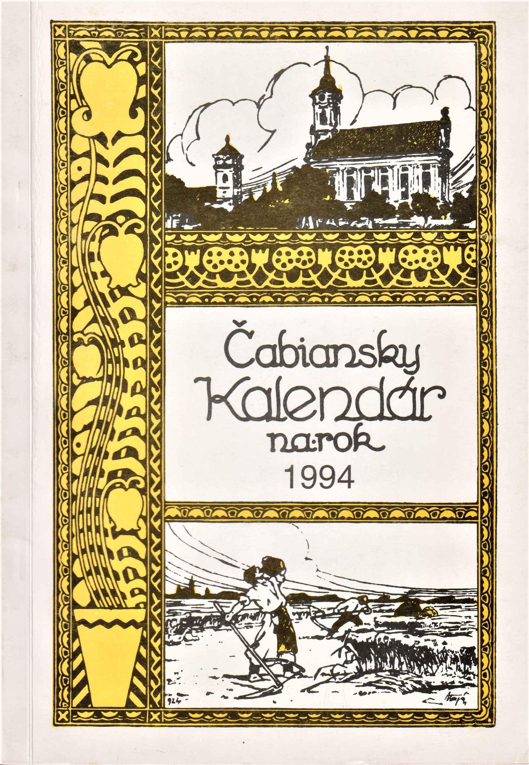 Čabiansky kalendár na rok 1995. Ročník tridsiaty tretí