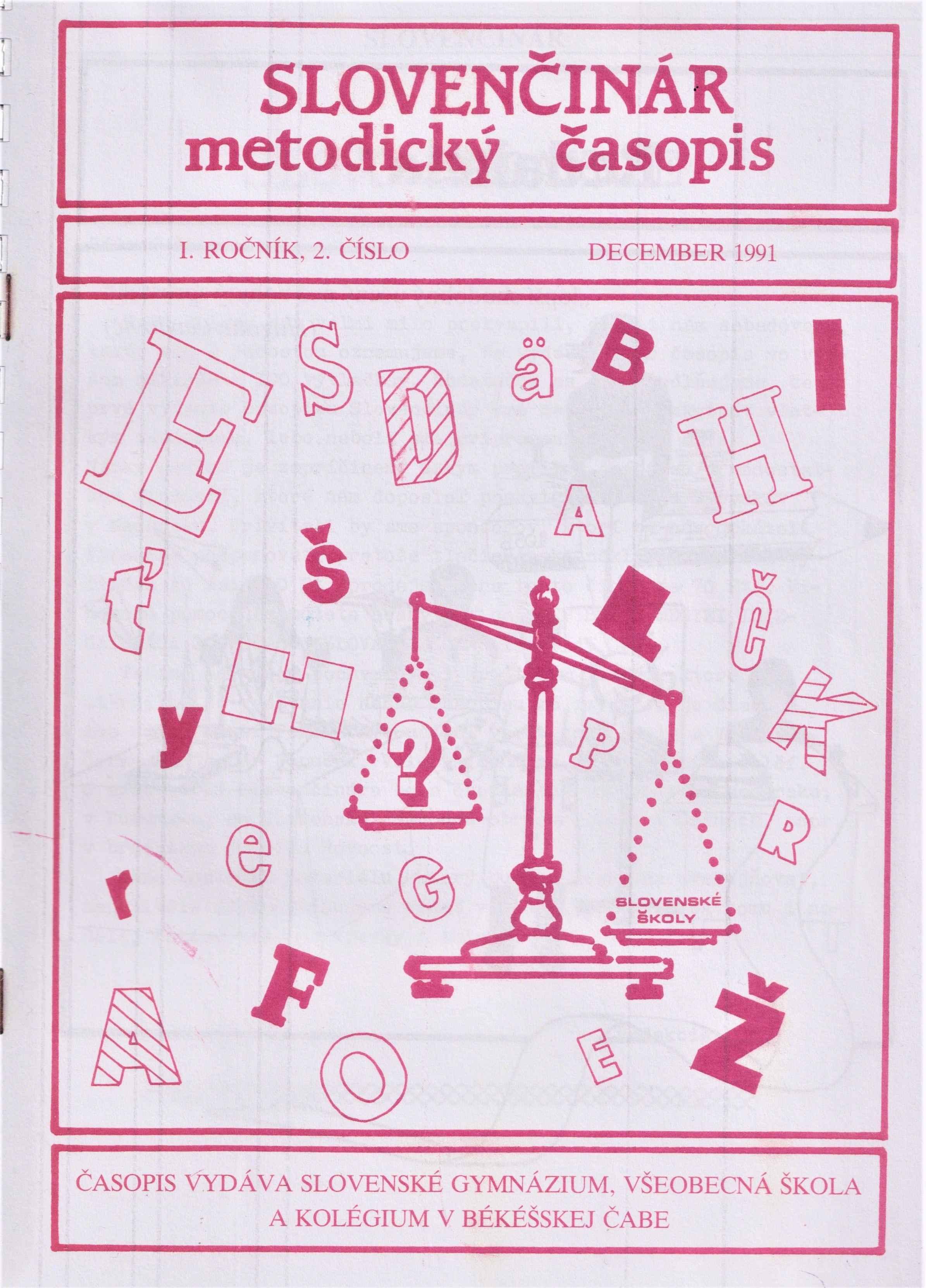 Slovenčinár. metodický časopis r. I. č. 2.