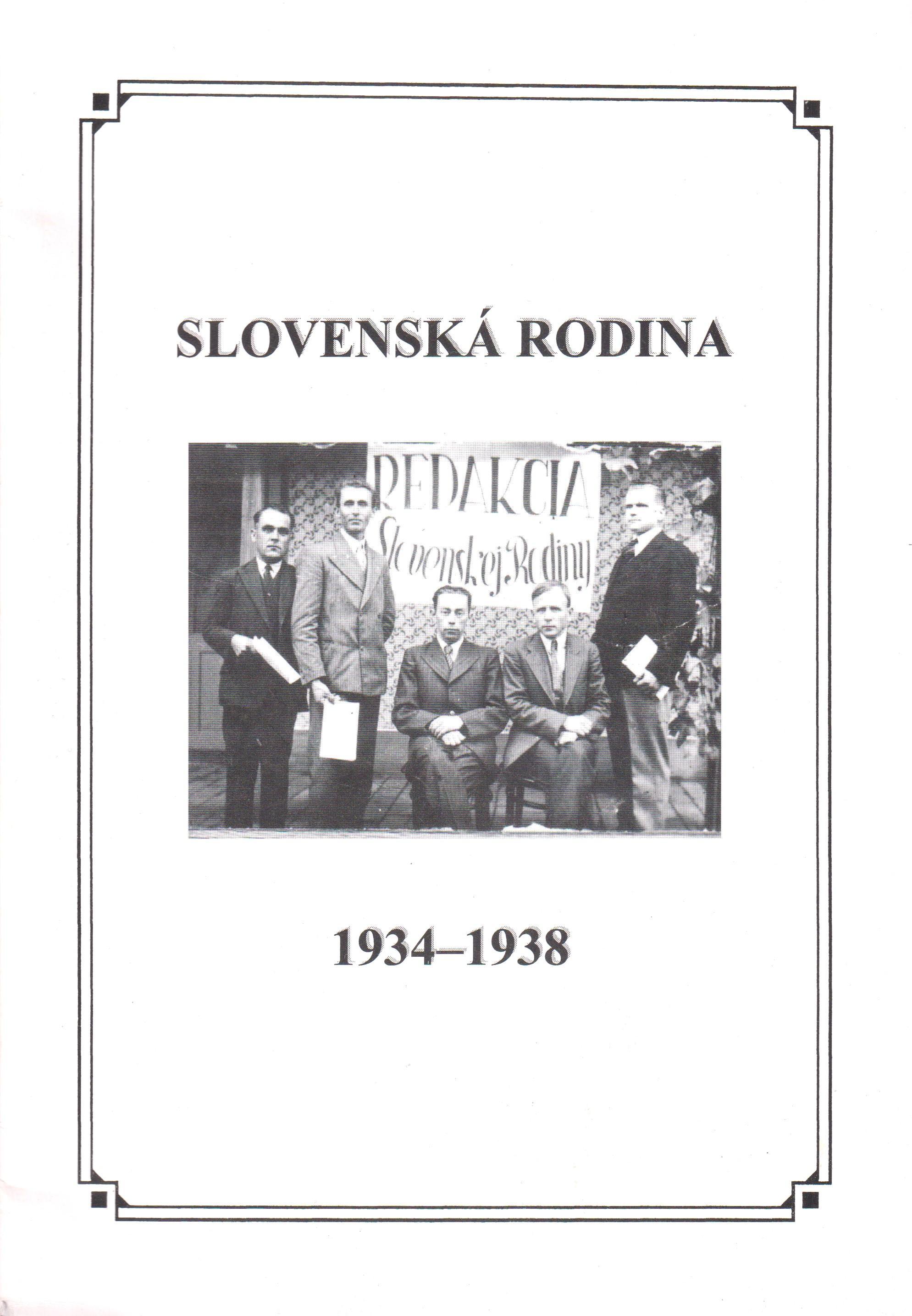 Repertórium. Slovenská rodina 1934 – 1938