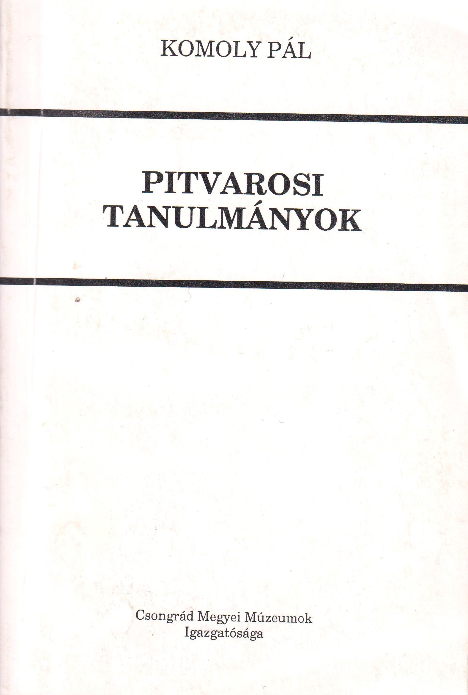 Pitvarosi tanulmányok