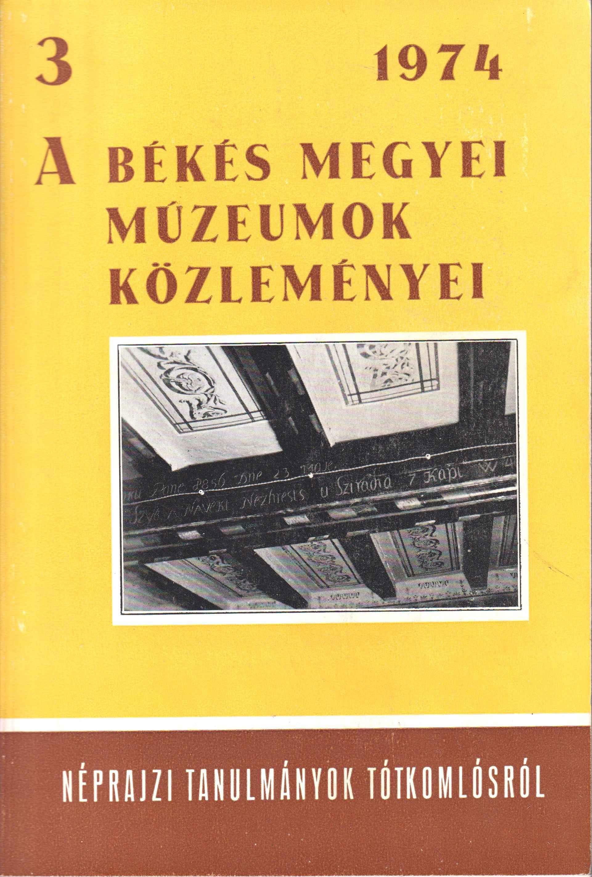 Néprajzi tanulmányok Tótkomlósról