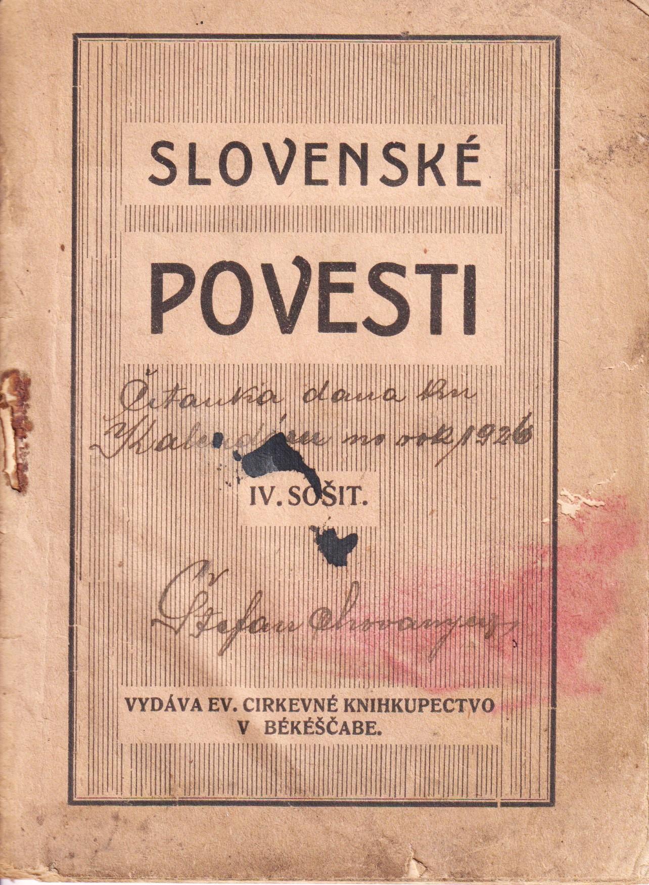Slovenské povesti – Radúz a Ľudmila. IV. sošit (Čítanka dana ku Kalendáru na rok 1926)