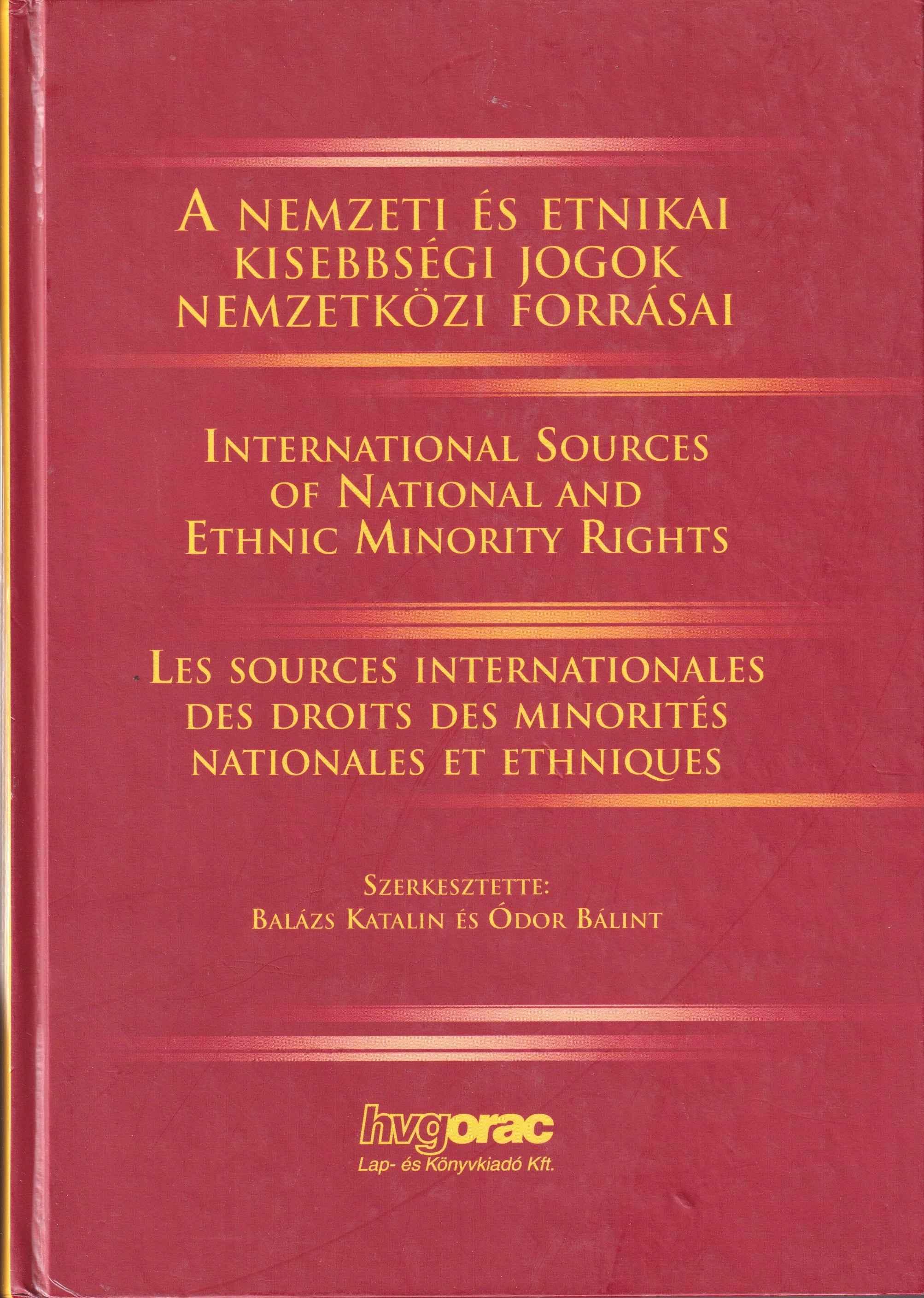 A nemzeti és etnikai kisebbségi jogok nemzetközi forrásai